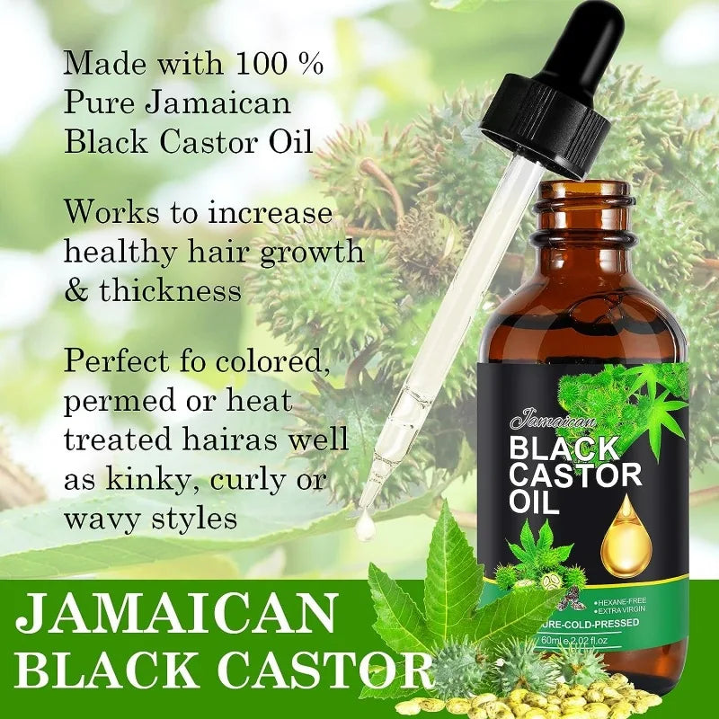 120ml Organic Castor Oil Serum - Accelerate Hair Growth for Eyelashes, Eyebrows & Hair, Prevent Skin Aging