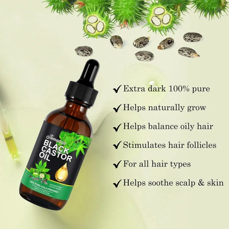 120ml Organic Castor Oil Serum - Accelerate Hair Growth for Eyelashes, Eyebrows & Hair, Prevent Skin Aging